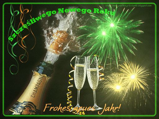 Wystrzelający szampan w nowy rok